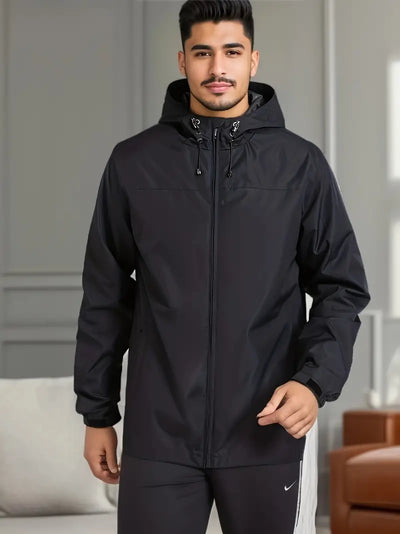 Leland - Coupe-vent léger et imperméable pour hommes - Veste d'extérieur avec capuche pour l'automne/hiver