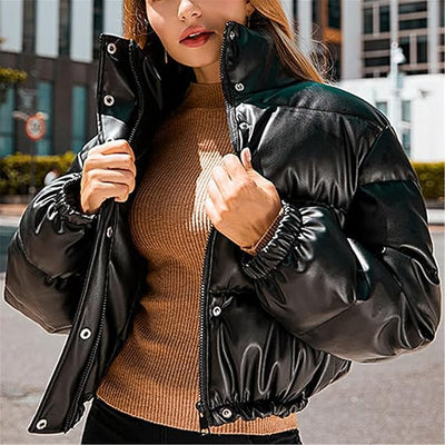 Amelia - Veste parka d'hiver en cuir épais