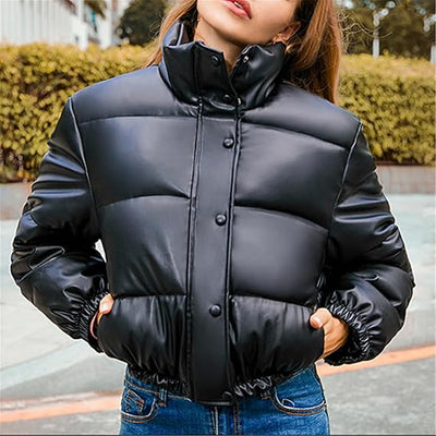 Amelia - Veste parka d'hiver en cuir épais