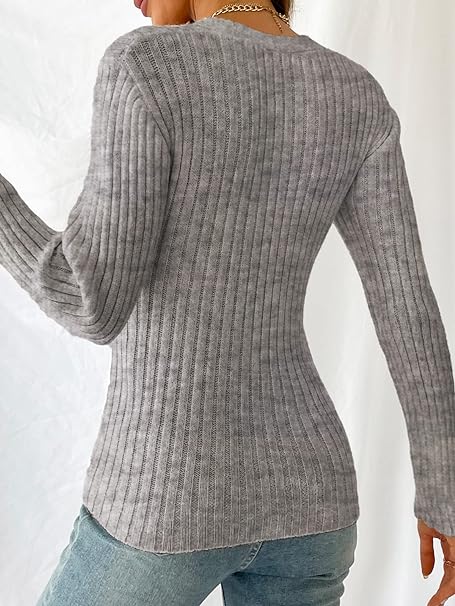 Ines - Pull en maille côtelée au look enveloppant