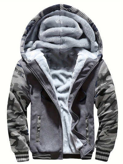 Veste Polaire Chaude à Capuche Décontractée pour Hommes