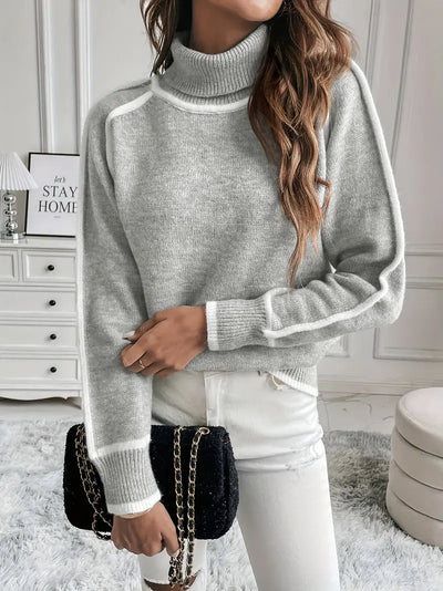 Ainsley - Pull à col roulé tricoté pour femme