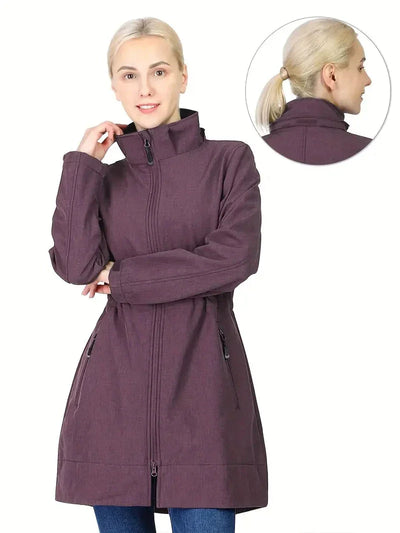 Lennox - Manteau long à capuche avec poches pour femmes