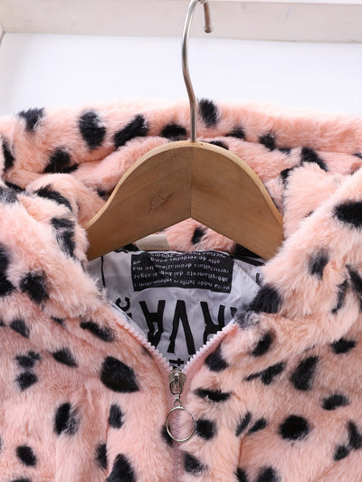 Fiona - Veste à capuche en polaire à imprimé léopard pour filles