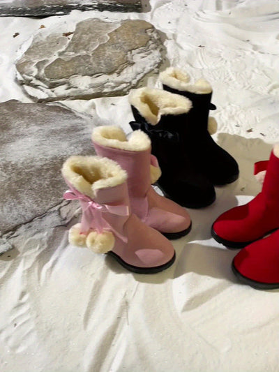 Zara - Bottes de neige en polaire chaudes pour filles avec semelle antidérapante