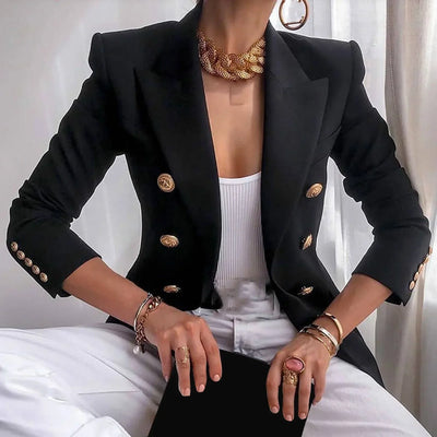 Annabelle - Blazer de costume boyfriend à manches longues et ouvertes