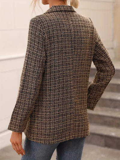 Yareli - blazer élégant à carreaux et à bras long