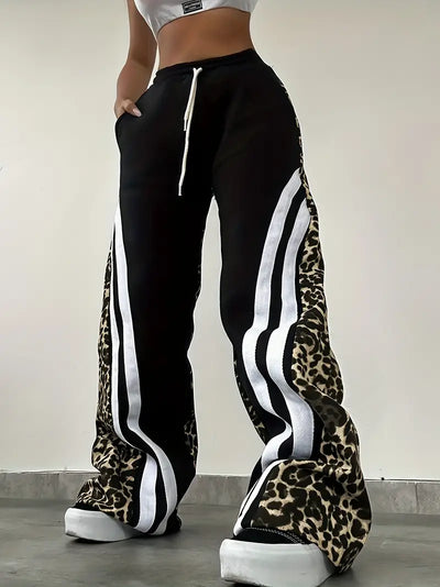 Allie - Pantalon large taille haute avec cordon de serrage