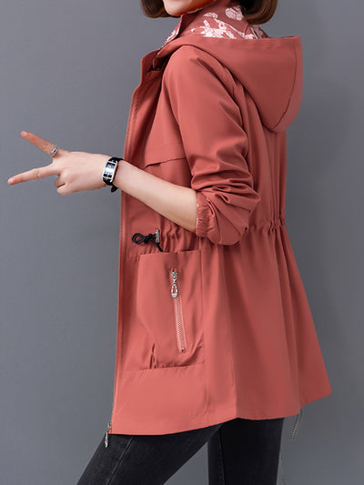 Kayleigh - Manteau à capuche élégant à double face avec poches pour femmes