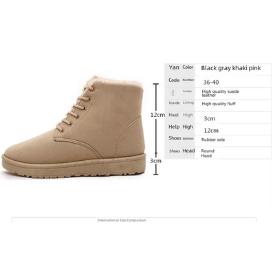 Lotte - Chaussures d'hiver hautes et souples en cuir pour femmes