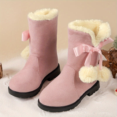 Zara - Bottes de neige en polaire chaudes pour filles avec semelle antidérapante