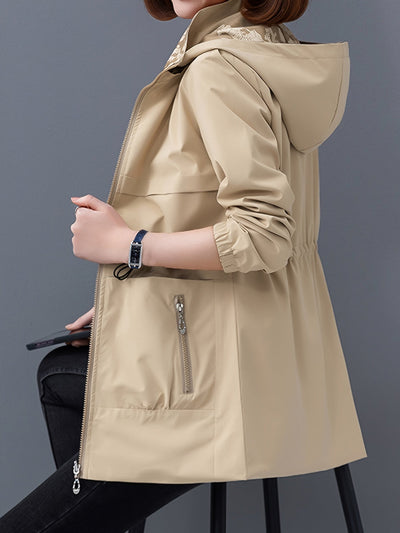 Kayleigh - Manteau à capuche élégant à double face avec poches pour femmes