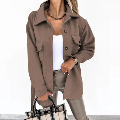Emma - manteau d'été long, léger et coupe-vent en laine