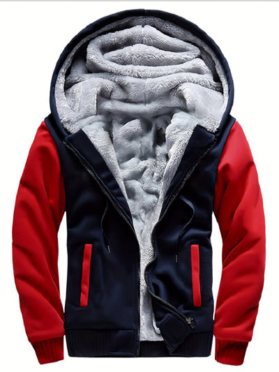 Veste Polaire Chaude à Capuche Décontractée pour Hommes