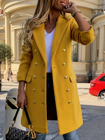 Anahi - Manteau doublé à col échancré, manches longues élégantes