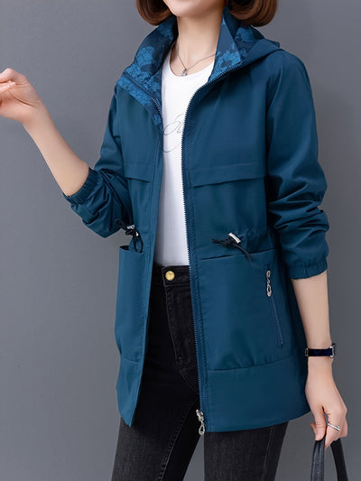 Kayleigh - Manteau à capuche élégant à double face avec poches pour femmes