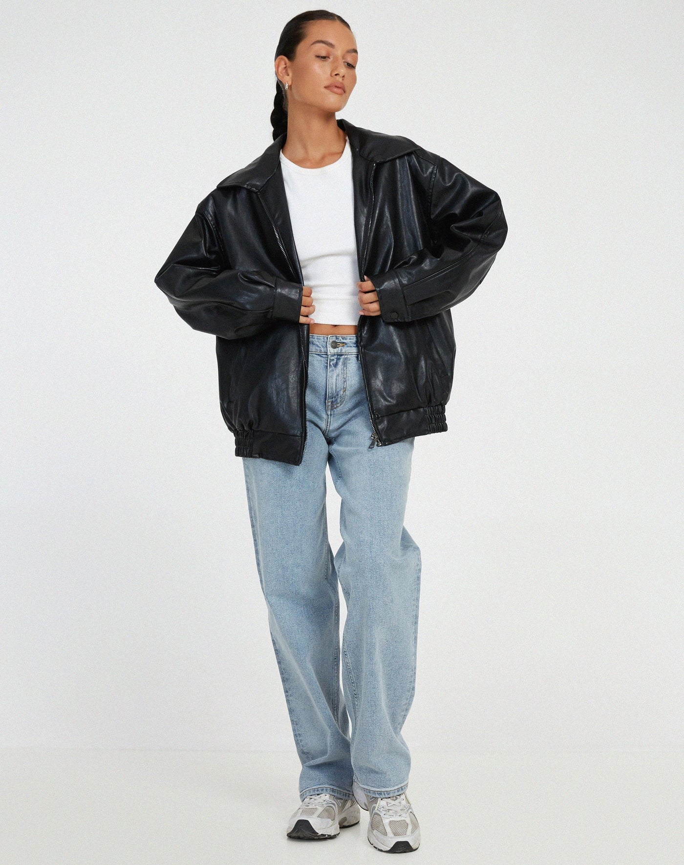 Adley - Veste en cuir ample pour femme