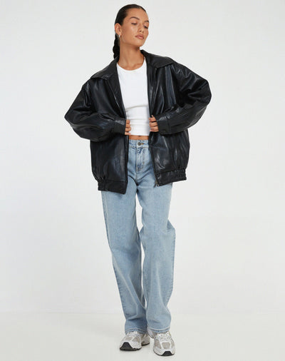 Adley - Veste en cuir ample pour femme
