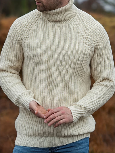 Allen - Pull à col roulé en laine tissée pour hommes