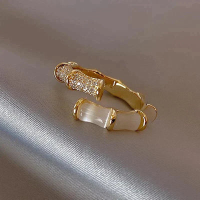 Bague en bambou opale - Une belle bague avec un attrait puissant !
