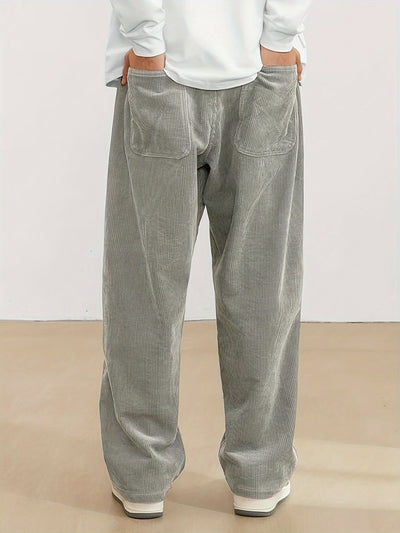 Iker - Pantalon en velours côtelé à poches pour hommes
