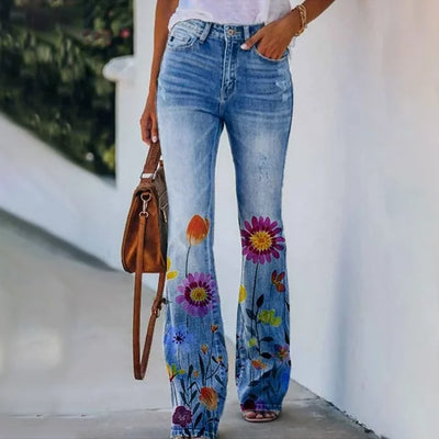 Yolotzin | Jeans fleuris tendance pour femmes