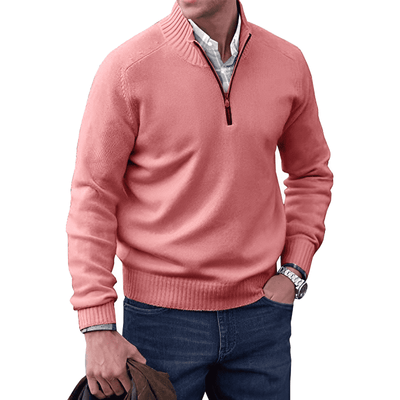 Osias - Pull décontracté avec fermeture éclair pour hommes