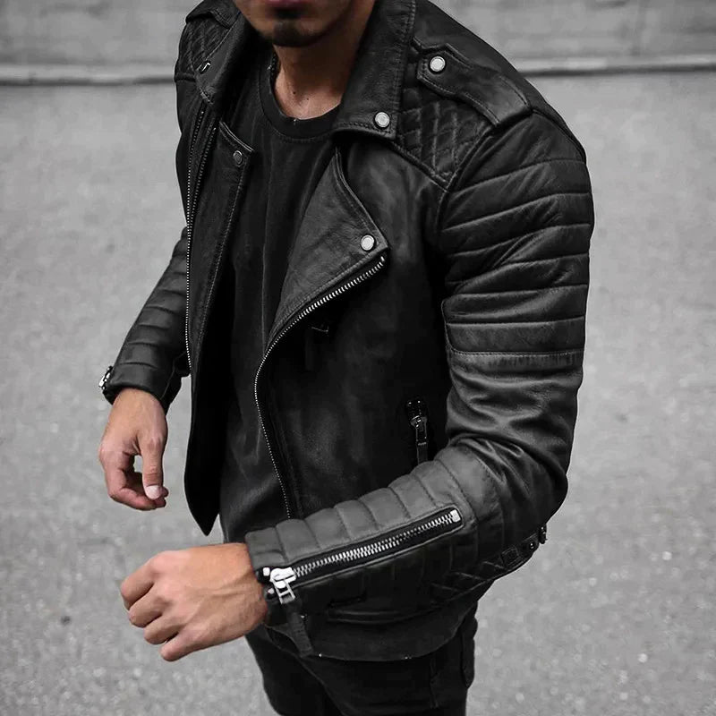 Veste en Cuir Homme Style Urbain en Cuir de Haute Qualité