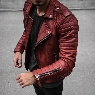 Veste en Cuir Homme Style Urbain en Cuir de Haute Qualité