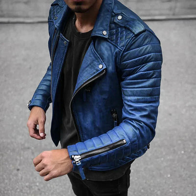 Veste en Cuir Homme Style Urbain en Cuir de Haute Qualité
