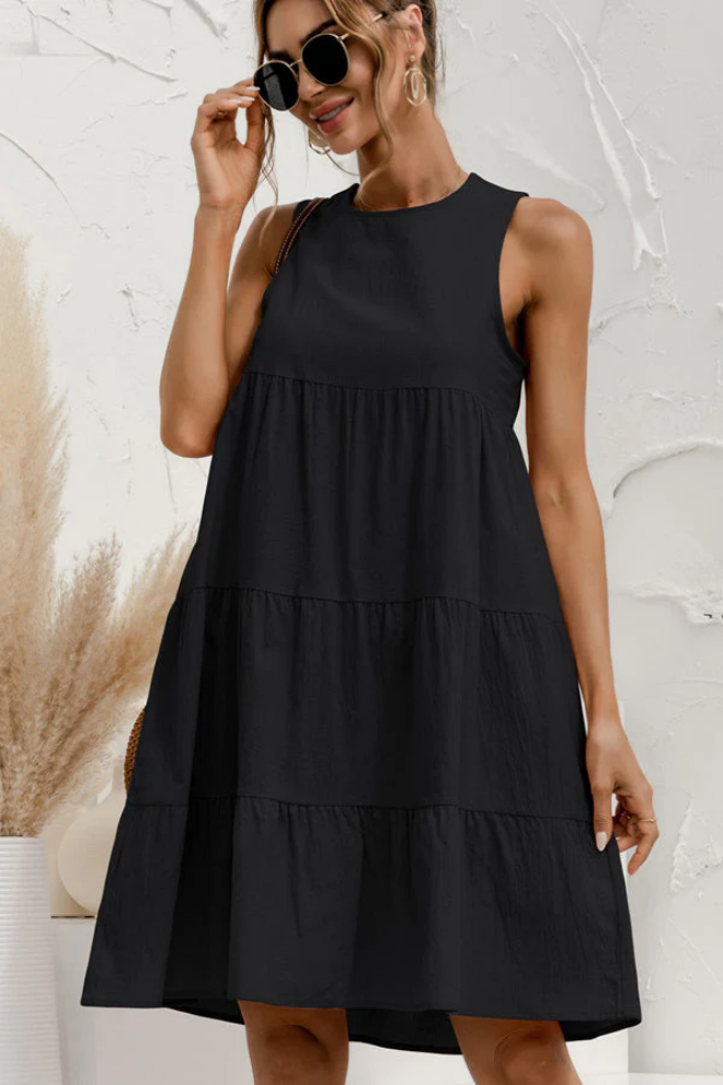 Virelia | Mini-robe Sans Manches Avec Encolure Ronde