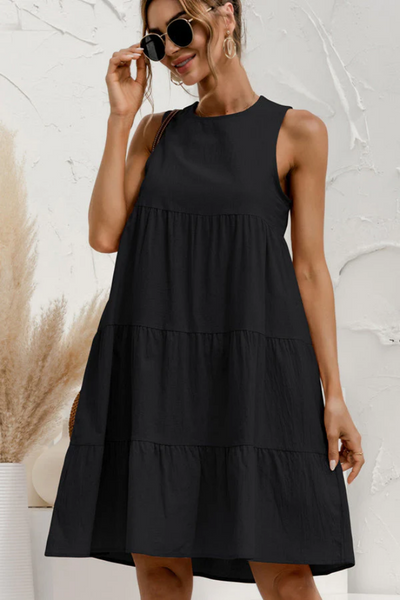 Virelia | Mini-robe Sans Manches Avec Encolure Ronde