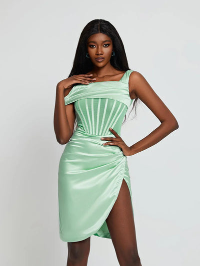ARIELLA | Robe corset en satin