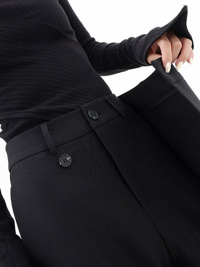 Violette | Pantalon Taille Haute à Jambes Larges pour Femmes avec Devant Asymétrique