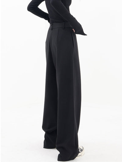 Violette | Pantalon Taille Haute à Jambes Larges pour Femmes avec Devant Asymétrique