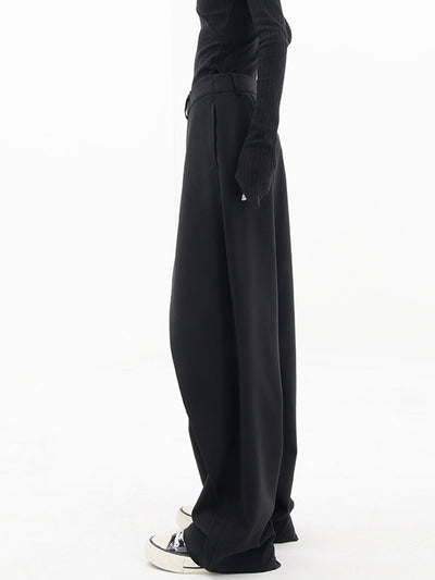 Violette | Pantalon Taille Haute à Jambes Larges pour Femmes avec Devant Asymétrique