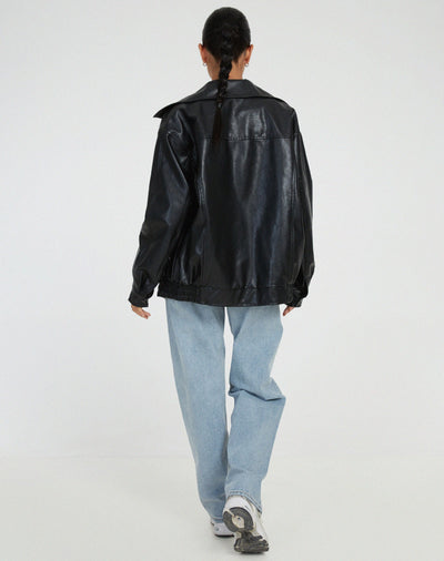 Adley - Veste en cuir ample pour femme