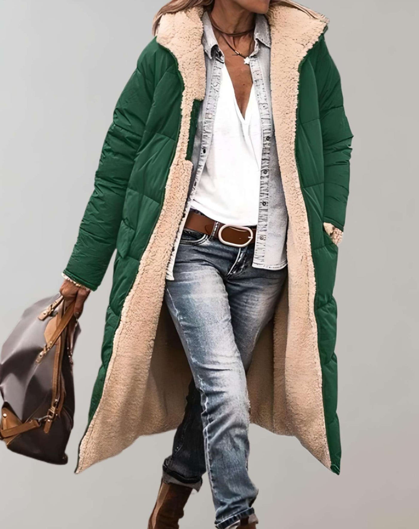 Valentina - Trench-coat d'hiver chaud avec doublure en polaire