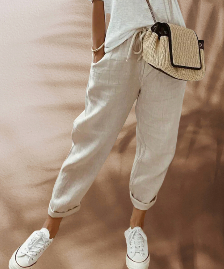 Loriana - Pantalon en lin facile et à la mode
