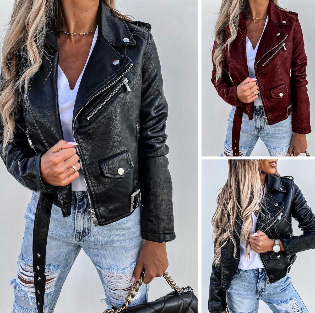Veste en Cuir Femme Élégante et Moderne