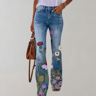 Celine - Pantalon évasé avec boutons