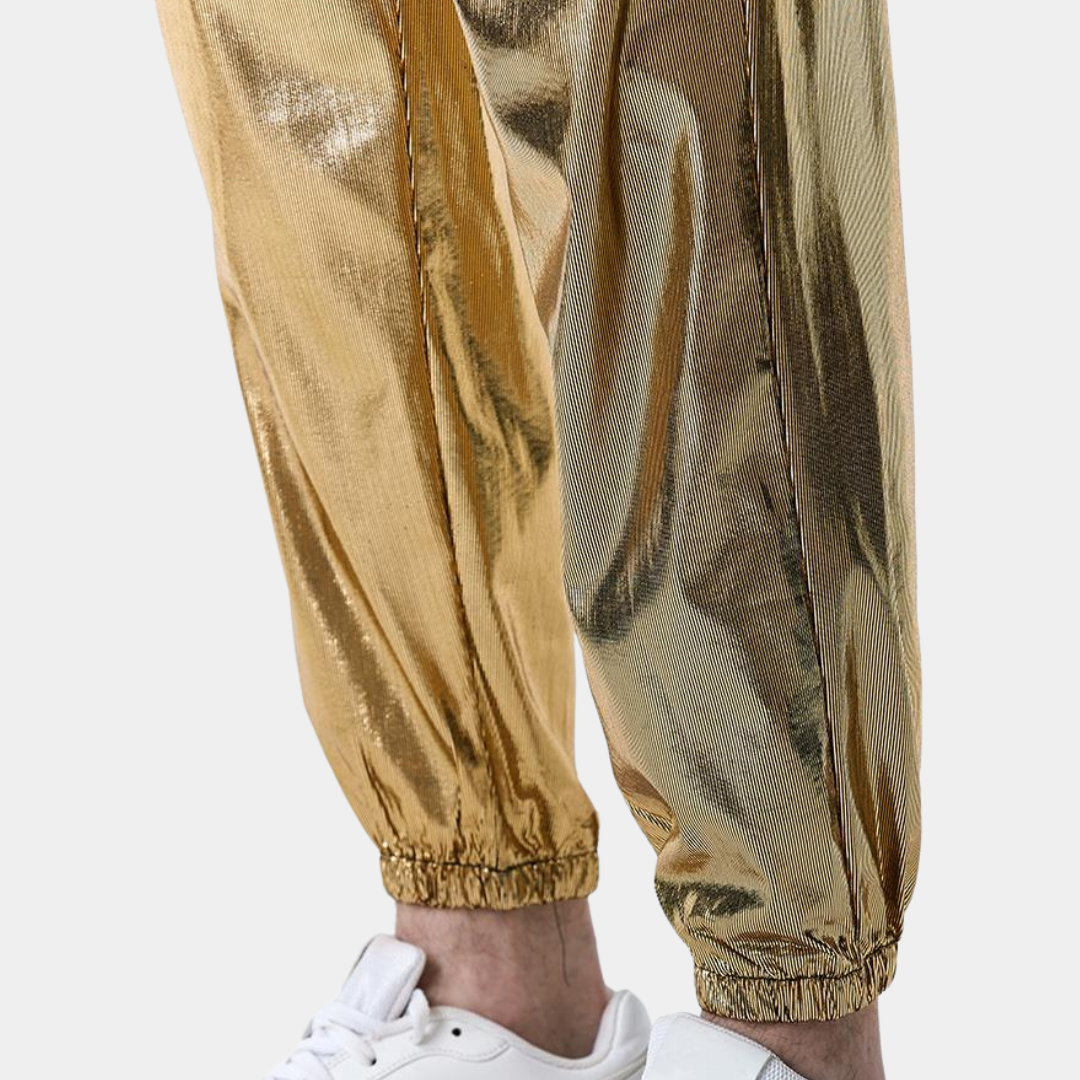 Inigo - Pantalon Aura étincelant pour homme avec ceinture élastique