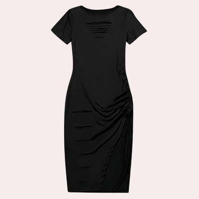 Angela - Robe élégante à manches courtes et col rond