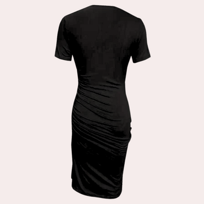 Angela - Robe élégante à manches courtes et col rond