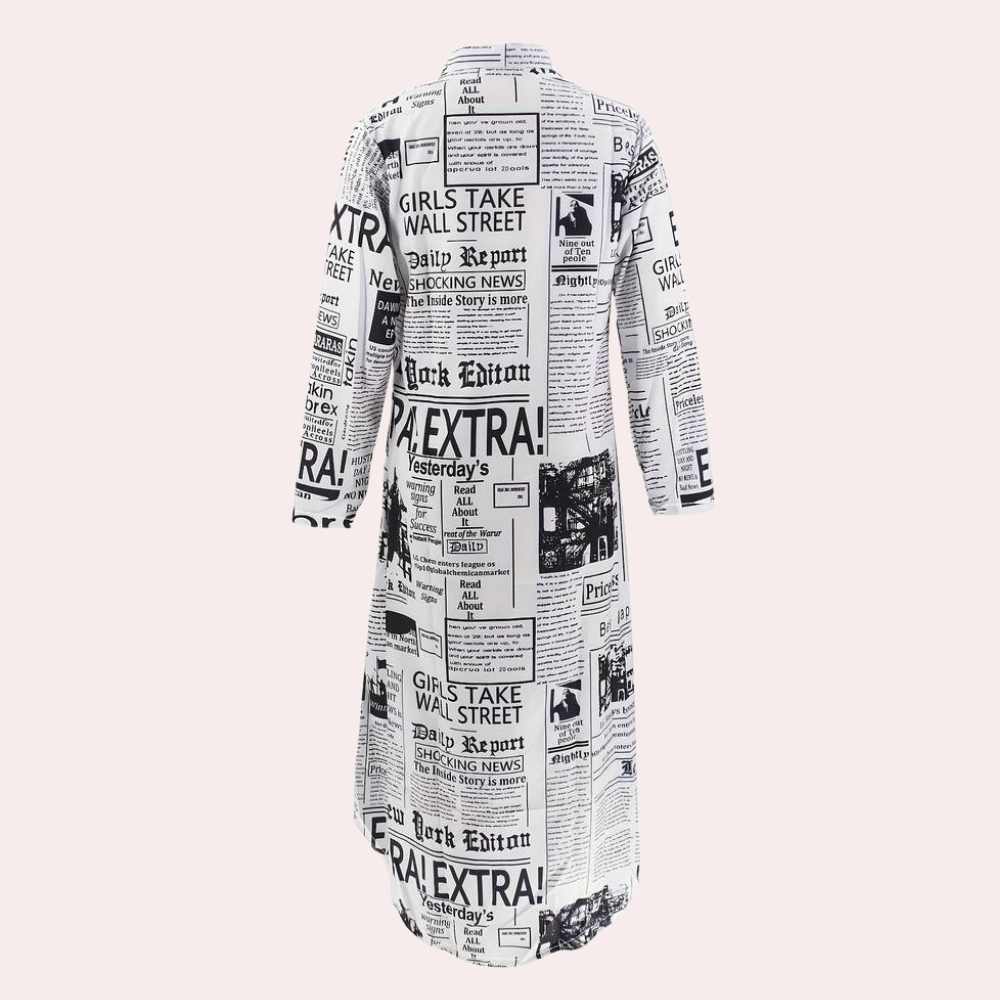 Antonia - Robe en papier journal avec une touche de luxe