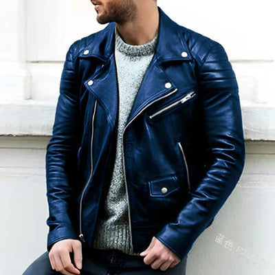 Serge - Veste de biker en cuir pour hommes