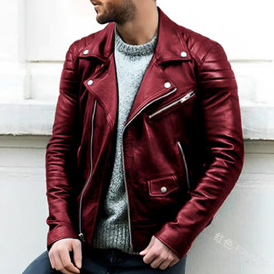 Serge - Veste de biker en cuir pour hommes