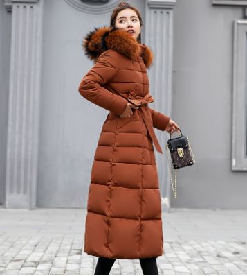 Aliza - Manteau long avec col en fourrure