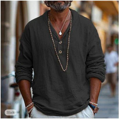 Karson - Chemise en lin de qualité supérieure pour hommes, au design élégant