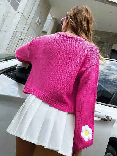 Adelaide | Cardigan en tricot fleuri pour femme